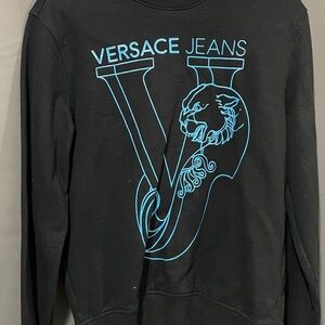 Versace Jeans Collection Black and Blue Crewneck Sweater